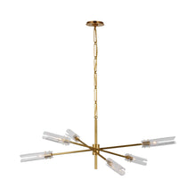 Load image into Gallery viewer, Casoria Radial LED Chandelier in Hand-Rubbed Antique Brass.