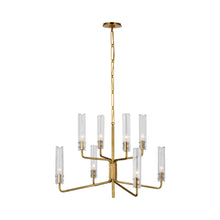 Load image into Gallery viewer, Casoria Two-Tier LED Chandelier in Hand-Rubbed Antique Brass (8-Light).