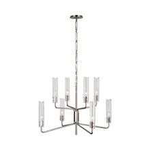 Load image into Gallery viewer, Casoria Two-Tier LED Chandelier in Polished Nickel (8-Light).