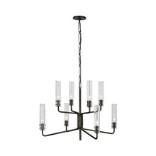 Load image into Gallery viewer, Casoria Two-Tier LED Chandelier in Bronze (8-Light).
