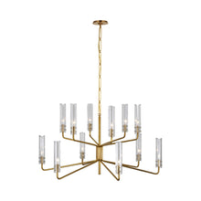 Load image into Gallery viewer, Casoria Two-Tier LED Chandelier in Hand-Rubbed Antique Brass (12-Light).