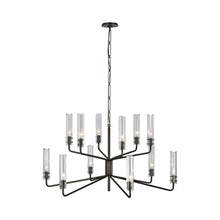 Load image into Gallery viewer, Casoria Two-Tier LED Chandelier in Bronze (12-Light).