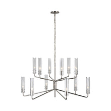 Load image into Gallery viewer, Casoria Two-Tier LED Chandelier in Polished Nickel (12-Light).