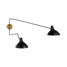 Load image into Gallery viewer, Charlton Double Wall Light in Black (Large).