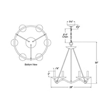 Load image into Gallery viewer, Choros Chandelier - line drawing.