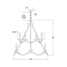 Load image into Gallery viewer, Choros Chandelier - line drawing.