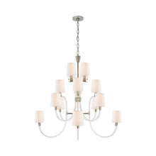 Load image into Gallery viewer, Clarice Chandelier in Polished Nickel.