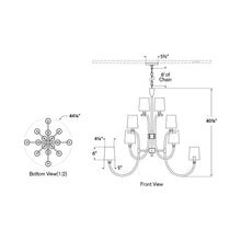 Load image into Gallery viewer, Clarice Chandelier - line drawing.
