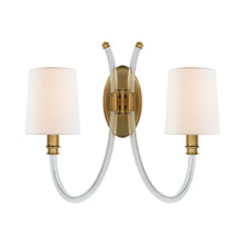 Load image into Gallery viewer, Clarice Wall Light in Antique Brass.