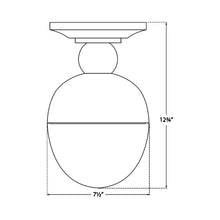 Load image into Gallery viewer, Clark Flush Mount Ceiling Light - line drawing.