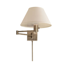 Load image into Gallery viewer, Classic Swing Arm Wall Light in Antique Nickel.