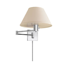 Load image into Gallery viewer, Classic Swing Arm Wall Light in Polished Nickel.