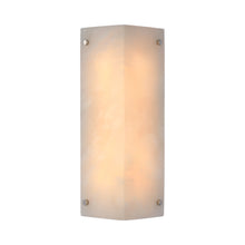 Load image into Gallery viewer, Clayton Wall Light in Alabaster and Polished Nickel (2-Light).