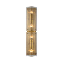 Load image into Gallery viewer, Clayton Wall Light in Crystal and Hand-Rubbed Antique Brass (4-Light).