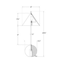 Load image into Gallery viewer, Cleo Orb Desk Lamp - line drawing.