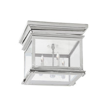 Load image into Gallery viewer, Club Square Flush Mount Ceiling Light in Polished Nickel/Clear Glass (Small).