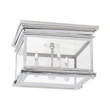 Load image into Gallery viewer, Club Square Flush Mount Ceiling Light in Polished Nickel/Clear Glass (Large).