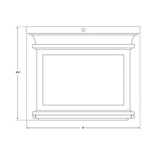 Load image into Gallery viewer, Club Square Flush Mount Ceiling Light - line drawing.