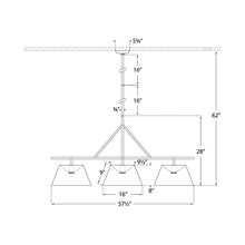 Load image into Gallery viewer, Collette LED Linear Pendant Light - line drawing.
