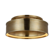 Load image into Gallery viewer, Connery LED Flush Mount Ceiling Light in Antique-Burnished Brass (18-Inch).