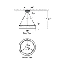 Load image into Gallery viewer, Connery Ring LED Chandelier - line drawing.