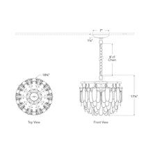 Load image into Gallery viewer, Cora LED Chandelier - line drawing.
