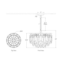 Load image into Gallery viewer, Cora LED Chandelier - line drawing.