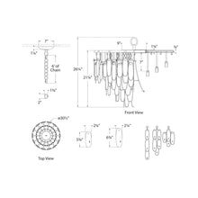 Load image into Gallery viewer, Cora LED Chandelier - line drawing.