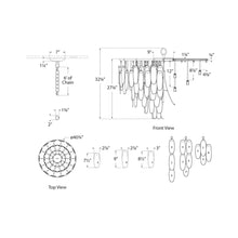 Load image into Gallery viewer, Cora LED Chandelier - line drawing.