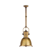 Load image into Gallery viewer, Country Industrial Pendant Light in Antique-Burnished Brass/Antique Brass (Small).