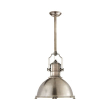 Load image into Gallery viewer, Country Industrial Pendant Light in Antique Nickel/Antique Nickel (Large).