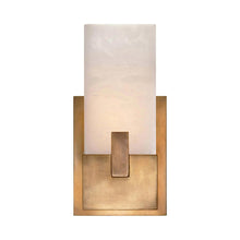 Load image into Gallery viewer, Covet LED Bath Wall Light in Short/Antique-Burnished Brass.