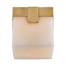 Load image into Gallery viewer, Covet LED Solitaire Flush Mount Ceiling Light in Antique-Burnished Brass.