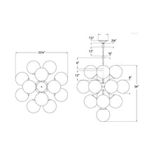 Load image into Gallery viewer, Cristol Chandelier - line drawing.