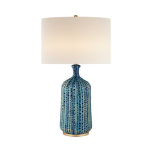 Load image into Gallery viewer, Culloden Table Lamp in Pebbled Aquamarine.