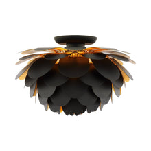 Load image into Gallery viewer, Cynara LED Flush Mount Ceiling Light in Matte Black and Gild (Large).