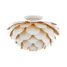 Load image into Gallery viewer, Cynara LED Flush Mount Ceiling Light in White and Gild (Large).