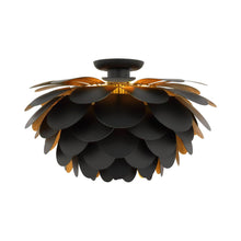 Load image into Gallery viewer, Cynara LED Flush Mount Ceiling Light in Matte Black and Gild (X-Large).