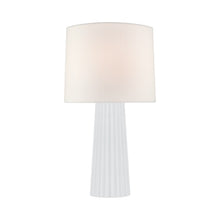 Load image into Gallery viewer, Danube Table Lamp in White Glass.