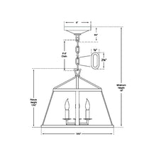 Load image into Gallery viewer, Darlana Drum Pendant Light - line drawing.