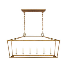 Load image into Gallery viewer, Darlana Linear Pendant Light in Gilded Iron (Large).