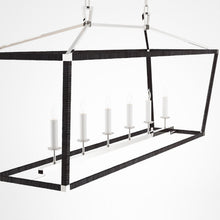 Load image into Gallery viewer, Darlana Rattan Wrapped LED Linear Pendant Light in Detail.