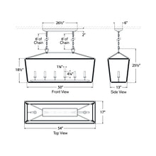 Load image into Gallery viewer, Darlana Rattan Wrapped LED Linear Pendant Light - line drawing.