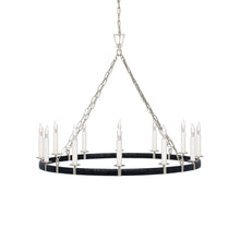 Load image into Gallery viewer, Darlana Rattan Wrapped Ringed LED Chandelier in Detail.