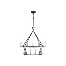 Load image into Gallery viewer, Darlana Ring Chandelier in Aged Iron/Two Tier (Medium).