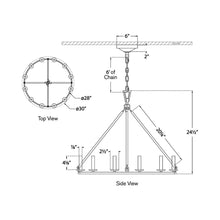 Load image into Gallery viewer, Darlana Ring Chandelier - line drawing.