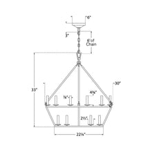 Load image into Gallery viewer, Darlana Ring Chandelier - line drawing.