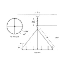 Load image into Gallery viewer, Darlana Ring Chandelier - line drawing.