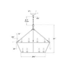 Load image into Gallery viewer, Darlana Ring Chandelier - line drawing.