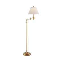 Load image into Gallery viewer, Dorchester Swing Arm Floor Lamp in Silk Shade.